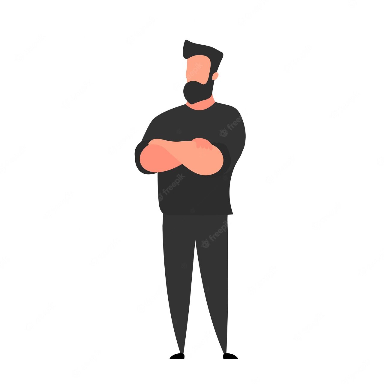 팔짱 낀 남자 그래픽