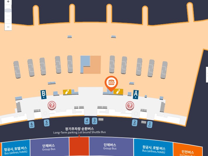 인천공항 제2여객터미널 24시간 음식점 및 편의점 위치