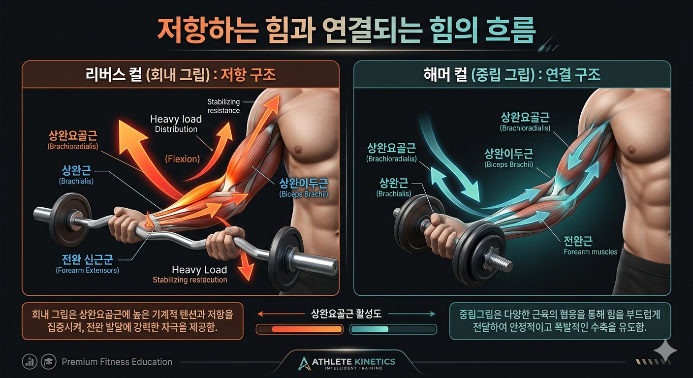 저항하는 힘과 연결되는 힘의 흐름
