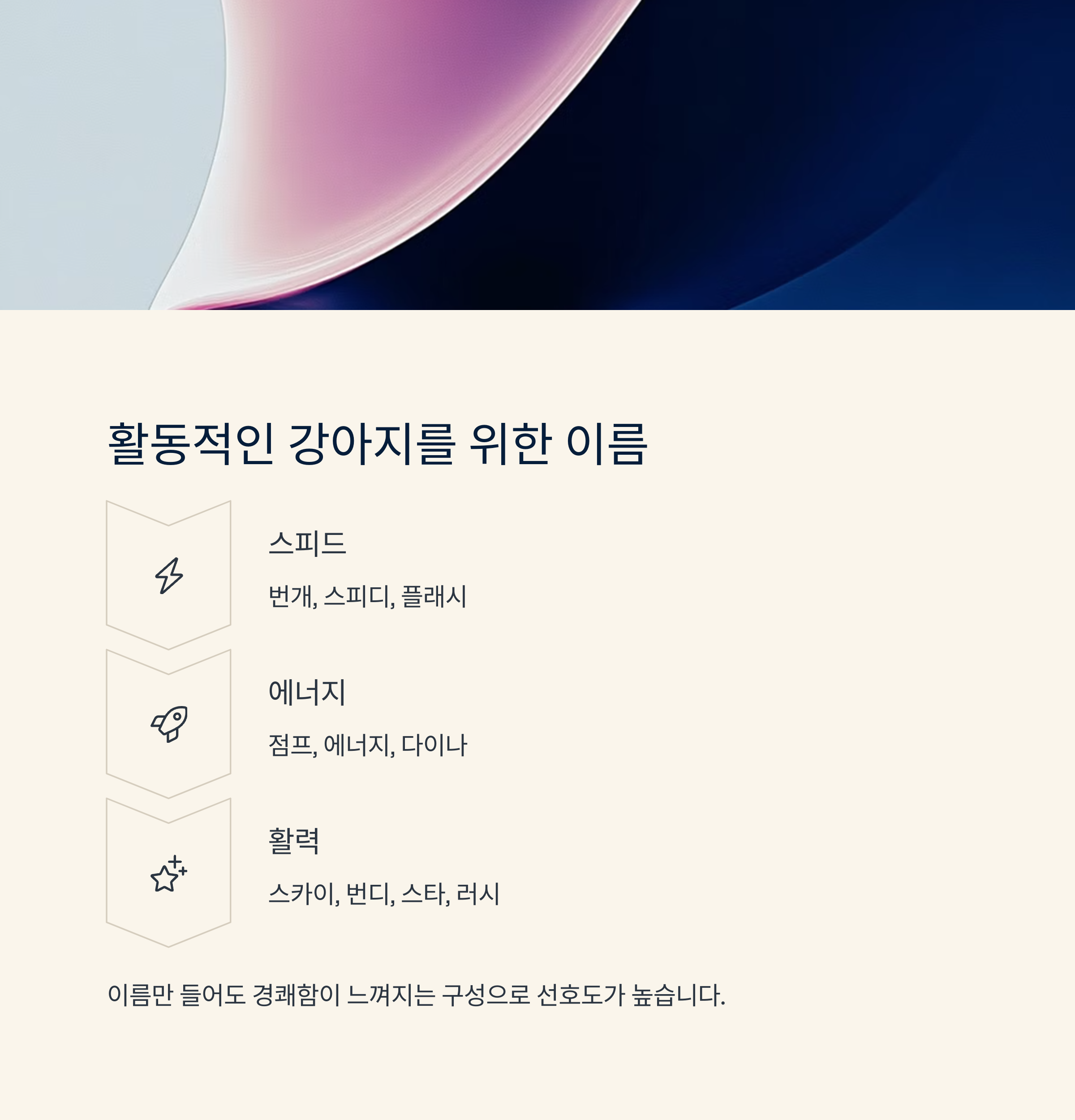 활동적인 강아지를 위한 이름