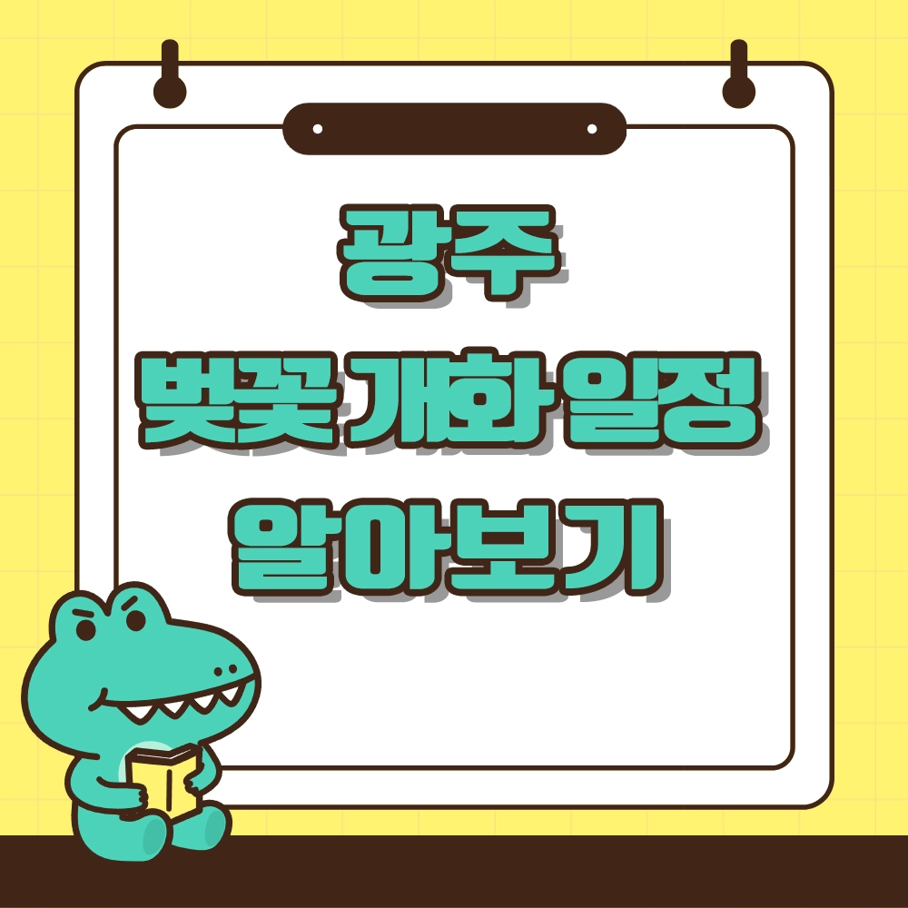 광주 벚꽃 개화시기