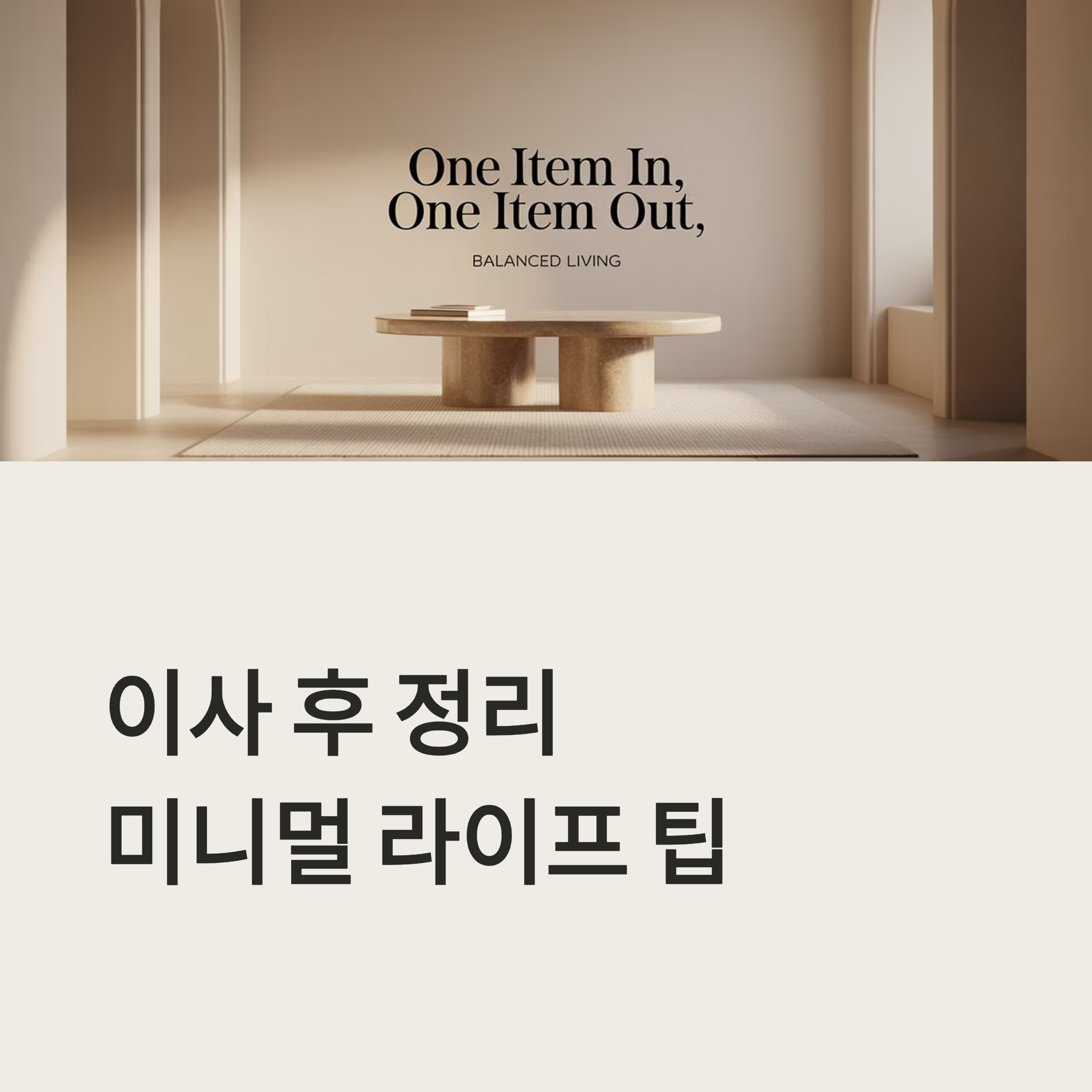 이사 후 정리 미니멀라이프 대표이미지