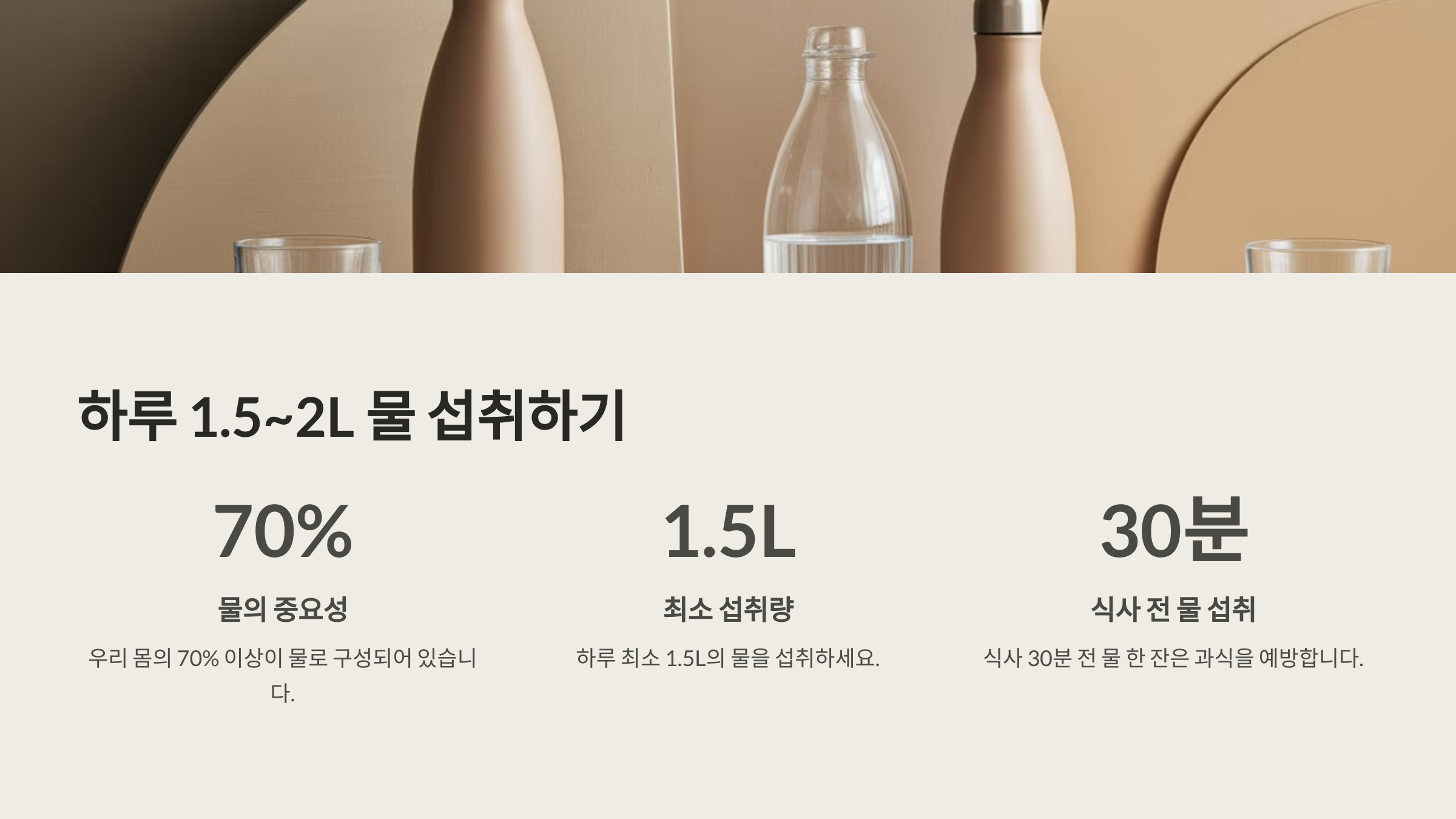 하루 1.5~2L 물 섭취하기
