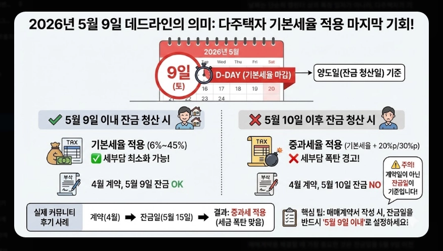 다주택자 기본세율 적용 가이드 [5월 9일 데드라인] 주택 수 산정 및 장특공 활용 전략