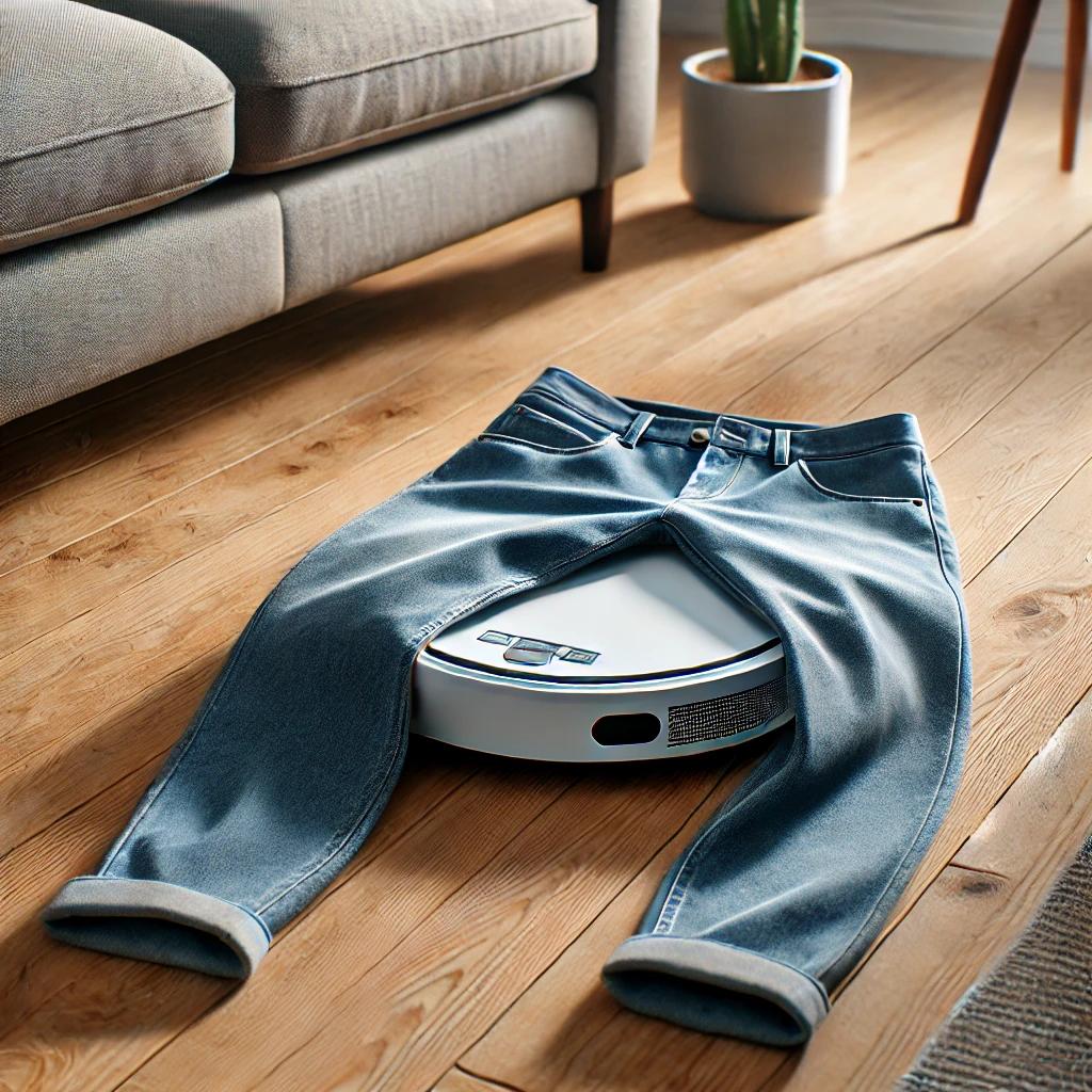 로봇청소기를 탄 헐렁바지