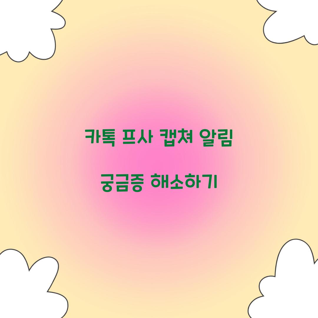 카톡 프사 캡쳐 알림