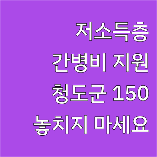 2025년 저소득층 간병비 지원, 청..