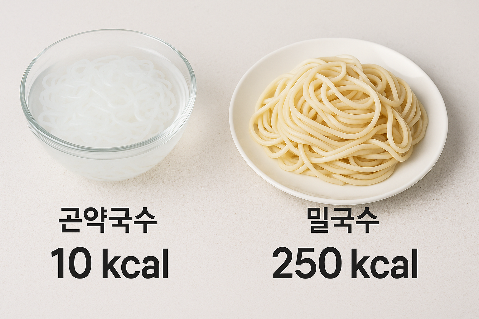 "곤약국수의 칼로리는 얼마나 될까?"에 대한 이미지입니다.