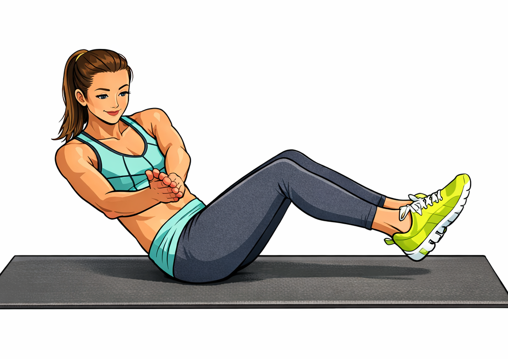 러시안 트위스트 몸통 회전 동작"