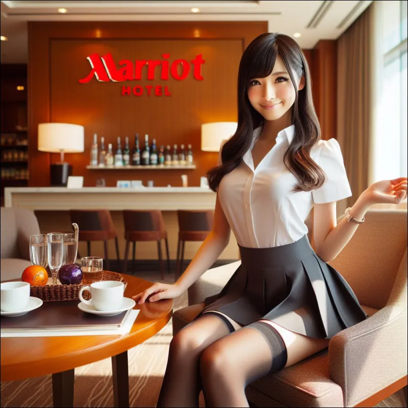 메리어트 본보이 호텔에서 휴식중인 여행자