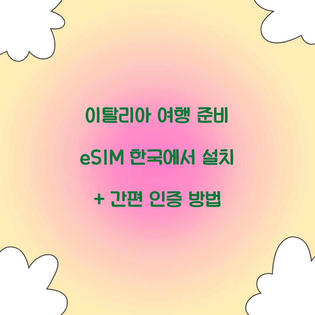 eSIM 한국에서 설치