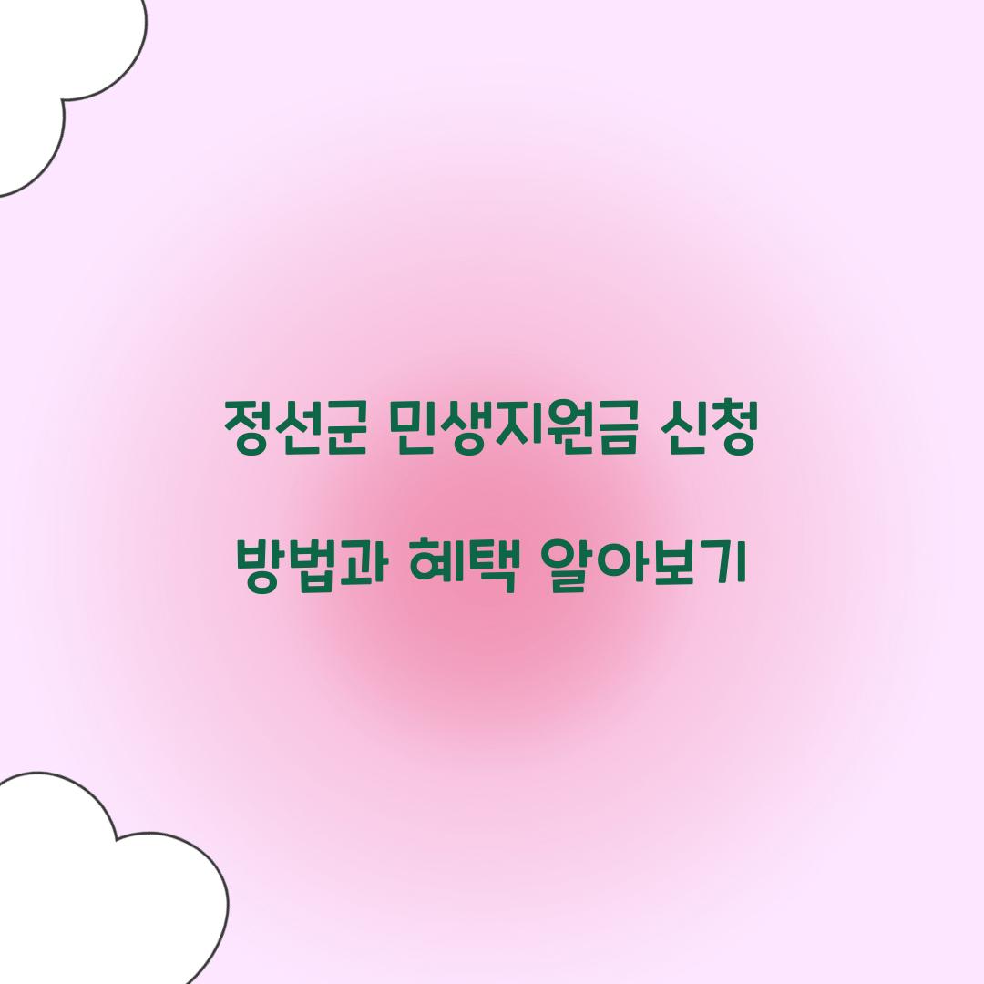 정선군 민생지원금 신청