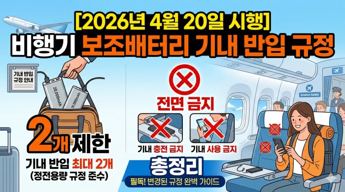 비행기 보조배터리 기내 반입 규정