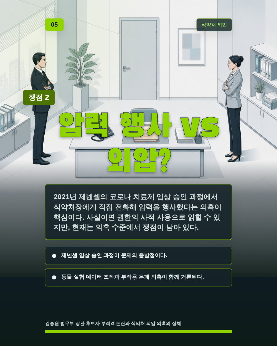 압력 행사 vs 외압?