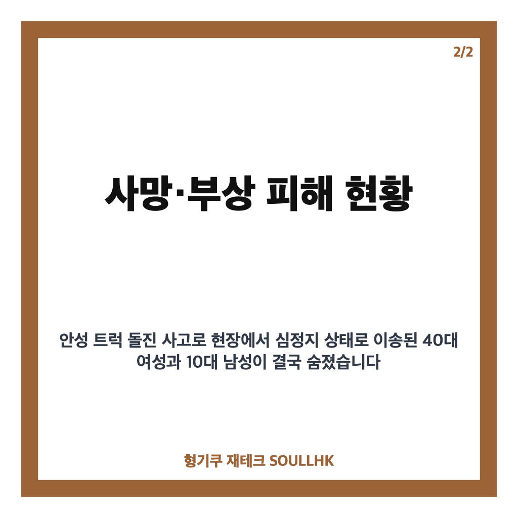 안성 트럭 돌진, 플리마켓 사고 경위와 인명 피해 정리 카드뉴스 3