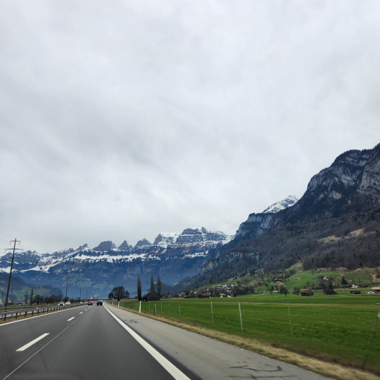 스위스 루체른 고속도록 진입