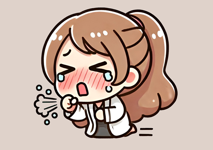 기침으로-불편한-여성