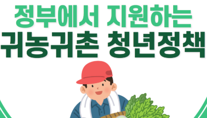 청년지원 정책중 귀농 청년지원 안내 이미지