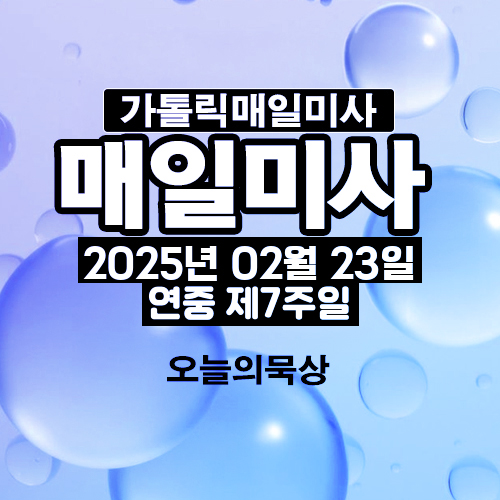2025년 2월 23일 매일미사 연중 제7주일 오늘의 묵상