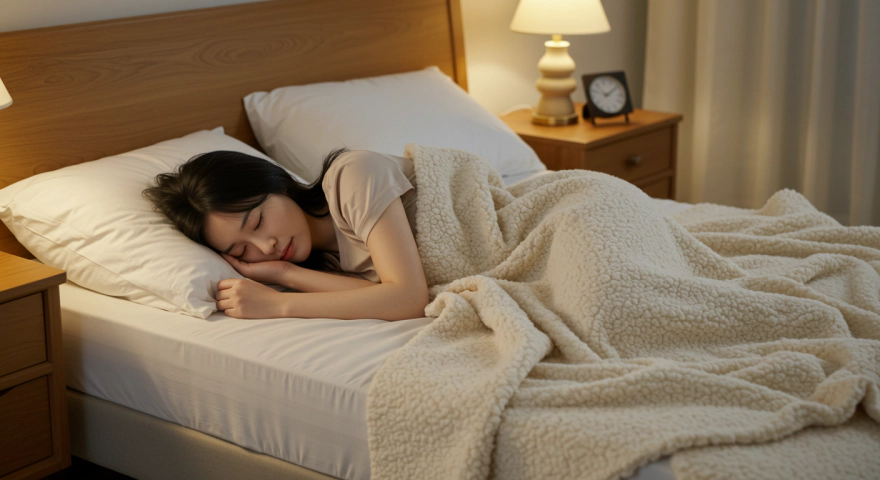 충분한 수면을 취하는 한국인 여성