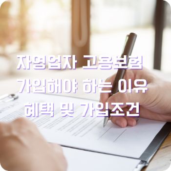 자영업자 고용보험 가입해야 하는 이유