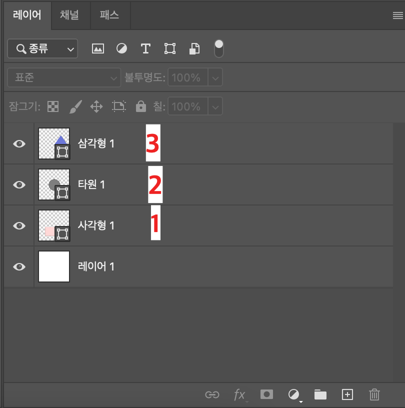포토샵 레이어 순서 예시