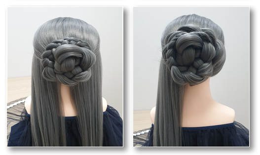땋기 번업스타일의 시술과정 2
