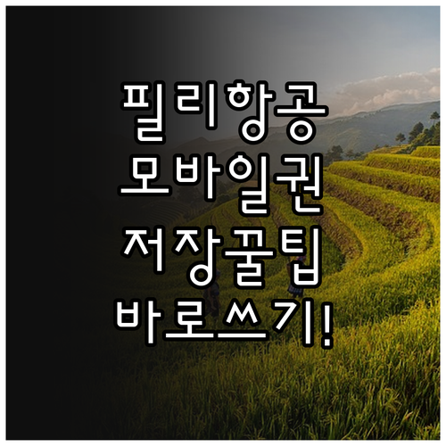 필리핀항공 모바일 탑승권 저장 및 활..