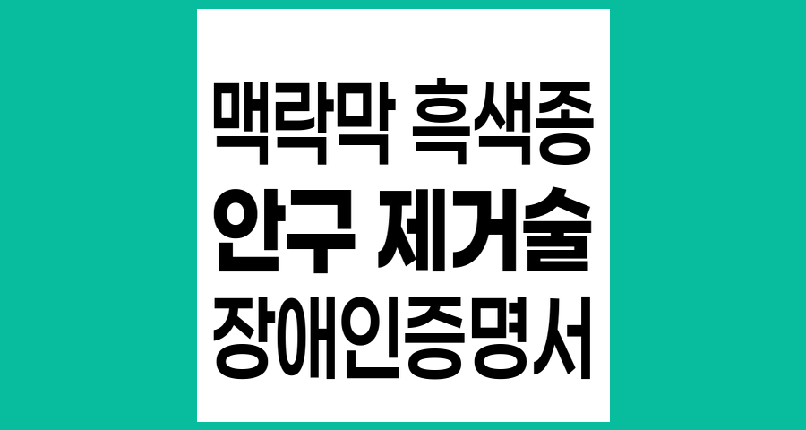 맥락막 흑색종 안구 제거술 후 장애인 증명서 발급 절차 안내