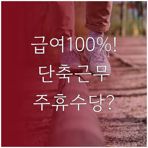 근로시간 단축 급여 100퍼센트 지원..