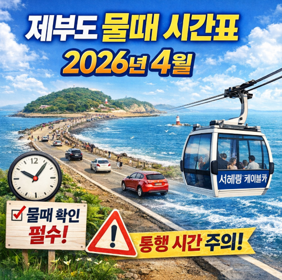 제부도 물때 시간표 서해랑 해상케이블카 이용 방법