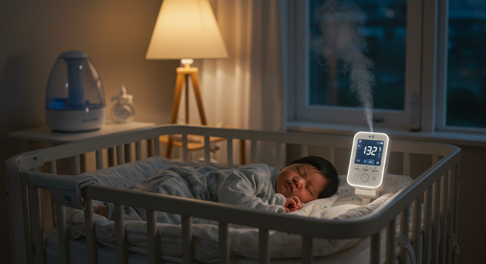 가족이 의사에게 체온 상담하는 장면