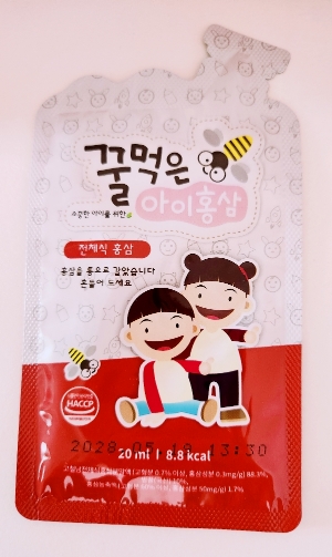 고철남 꿀먹은 아이홍삼 앞면부 입니다.