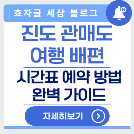 진도관매도시간표예약방법