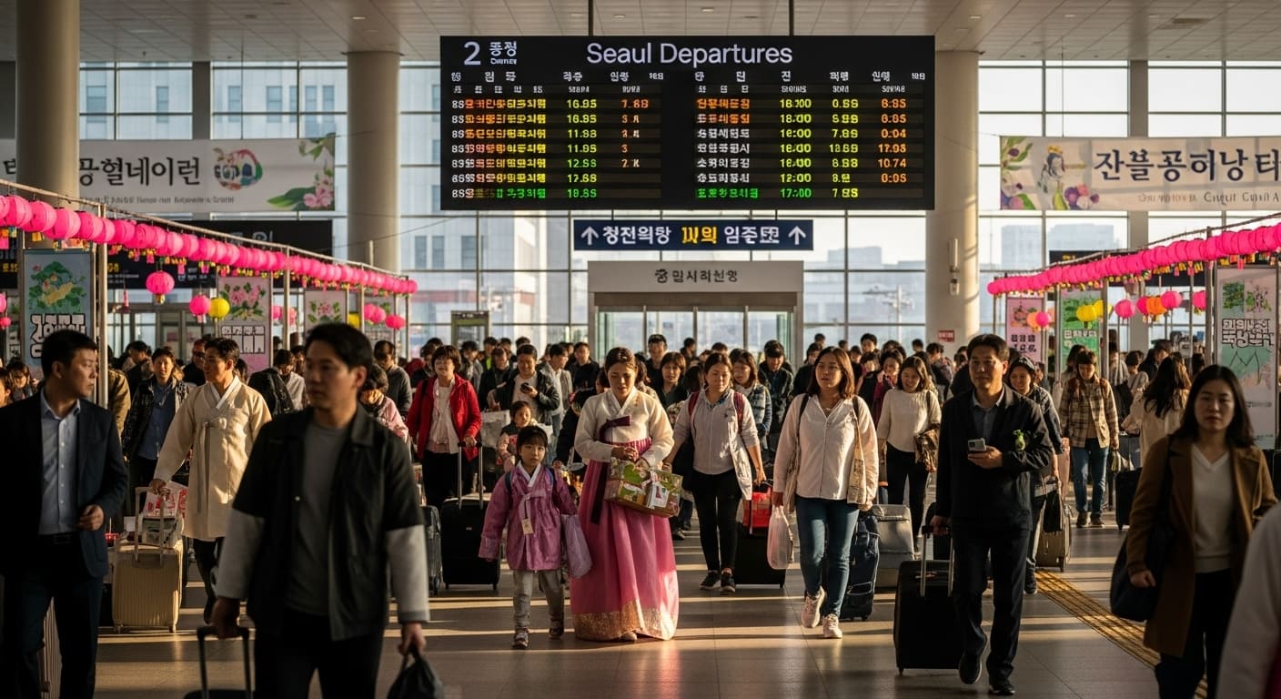 추석 기차표 대기좌석 신청을 위해 줄을 서는 모습