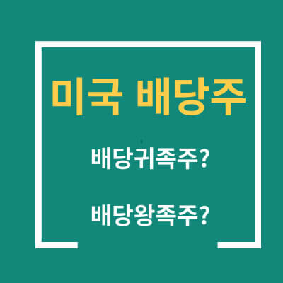미국 배당주 배당귀족주? 배당왕족주?