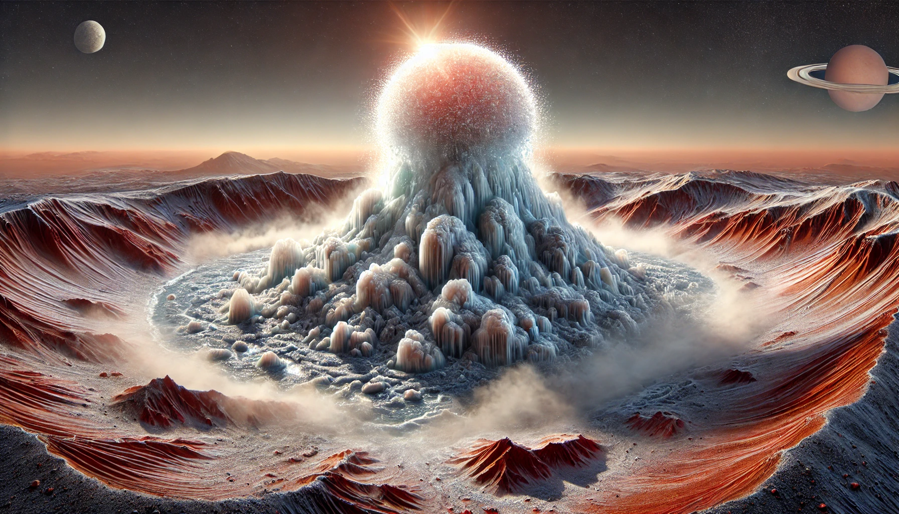 화성의 얼음 화산: 행성 지질학의 새로운 미스터리