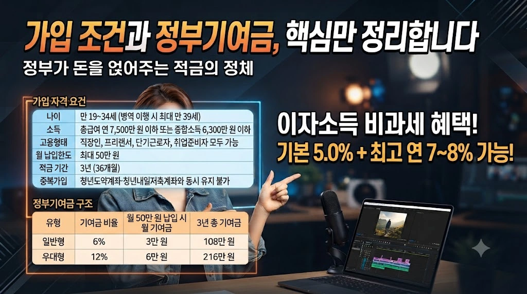 가입 조건과 정부기여금, 핵심만 정리합니다