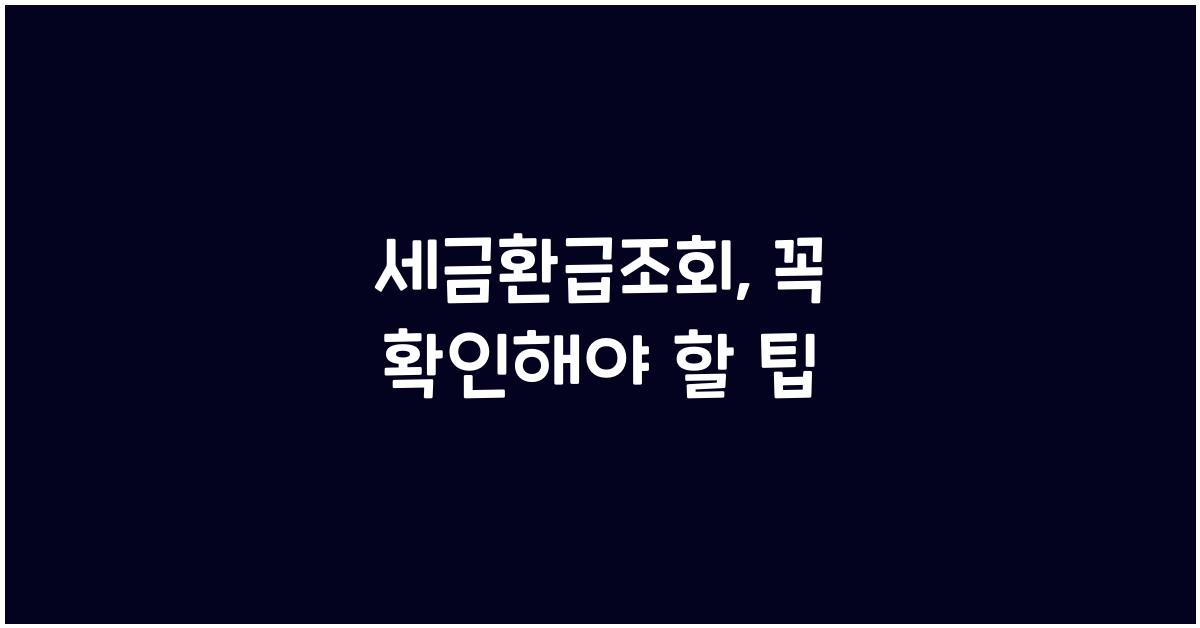 세금환급조회