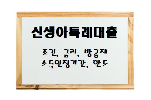 신생아특례대출 조건, 금리, 한도, 소득인정기간, 방공제