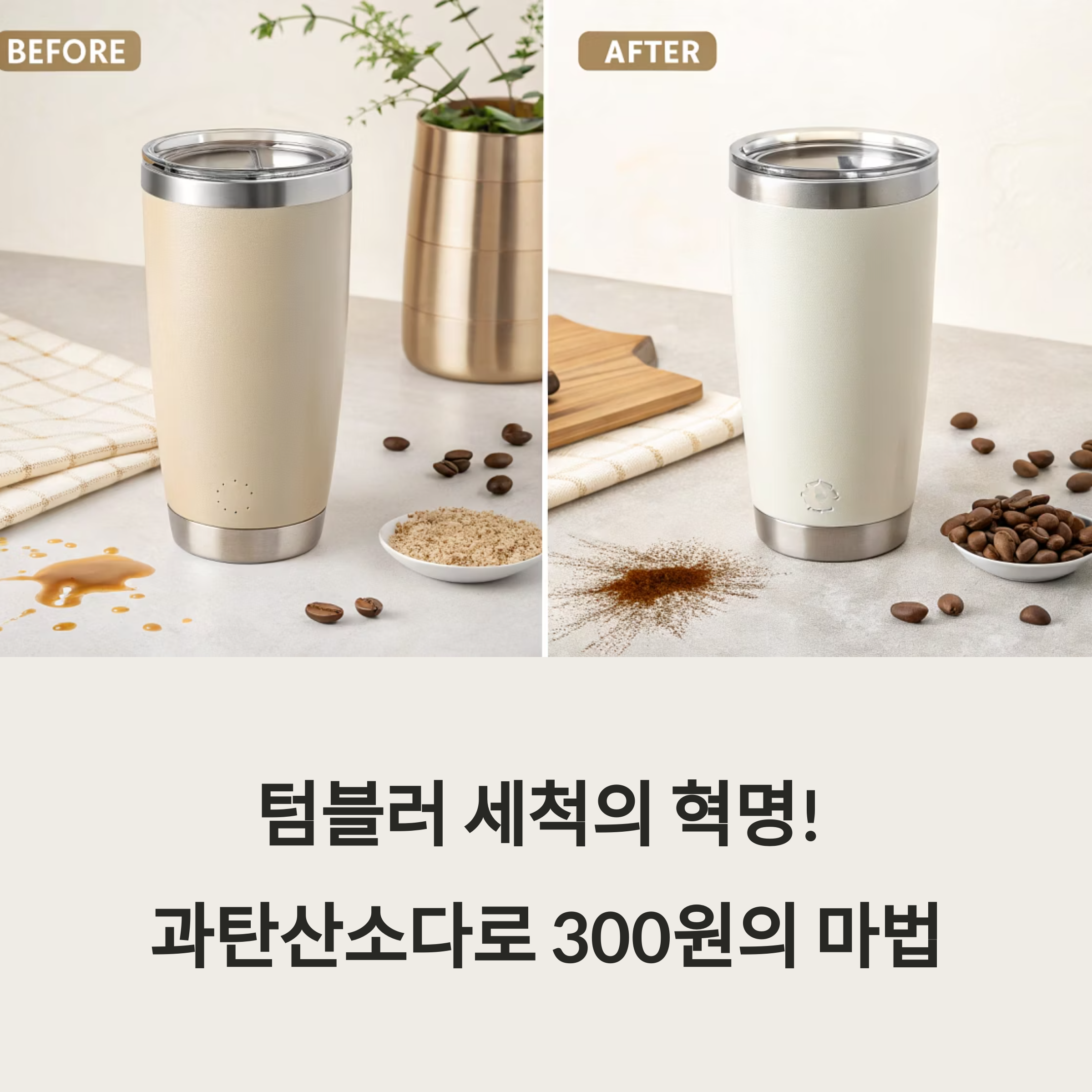 과탄산소다로 스텐 텀블러 세척