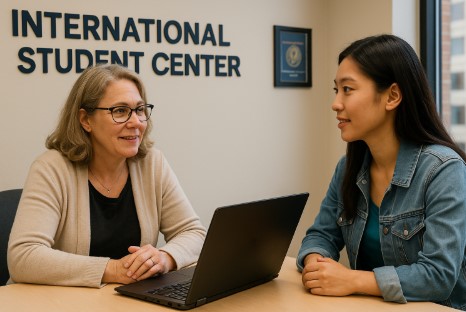 국제 학생 센터(DSO)와의 상담 사진