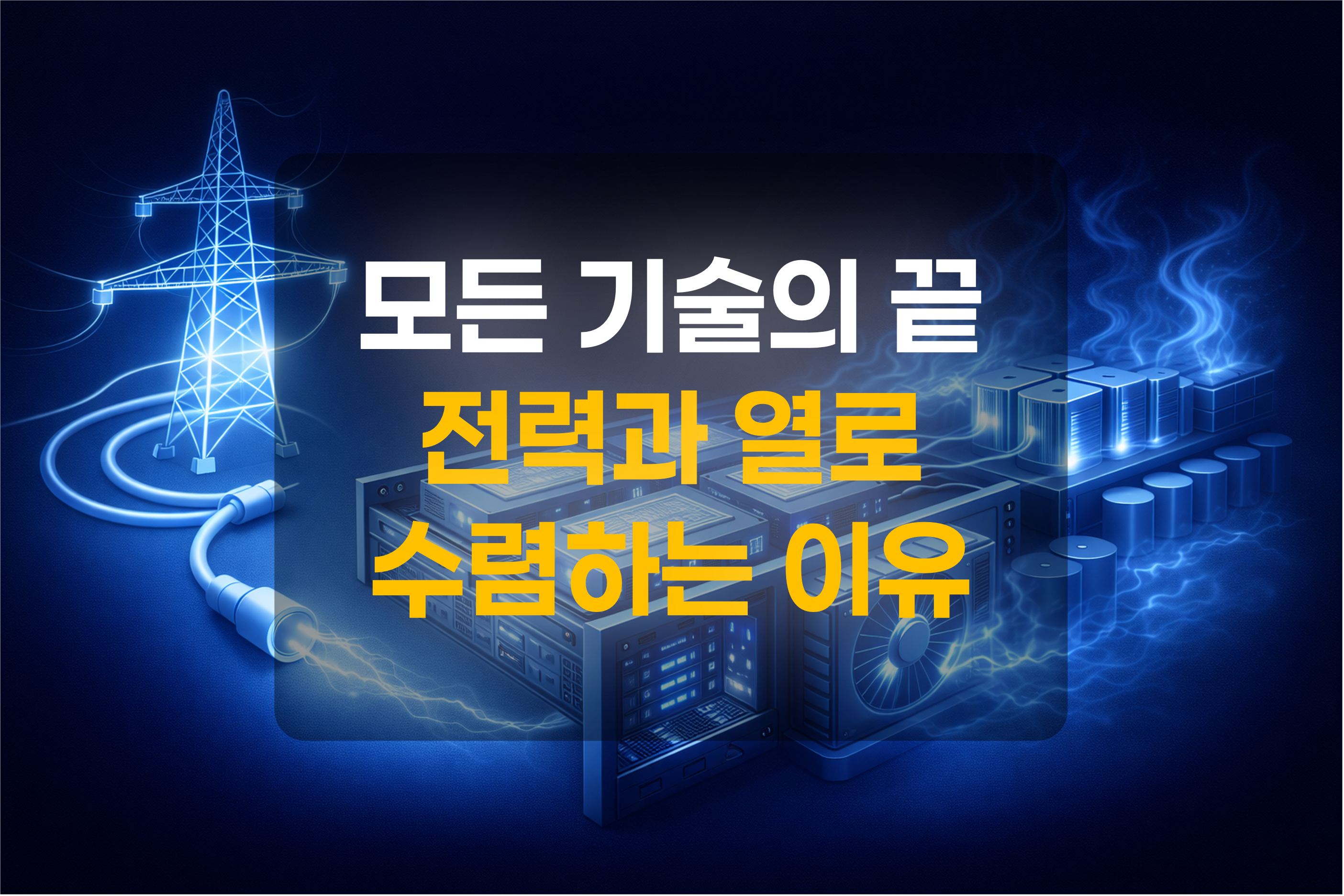 데이터센터의 전력과 열관리를 표현한 그림