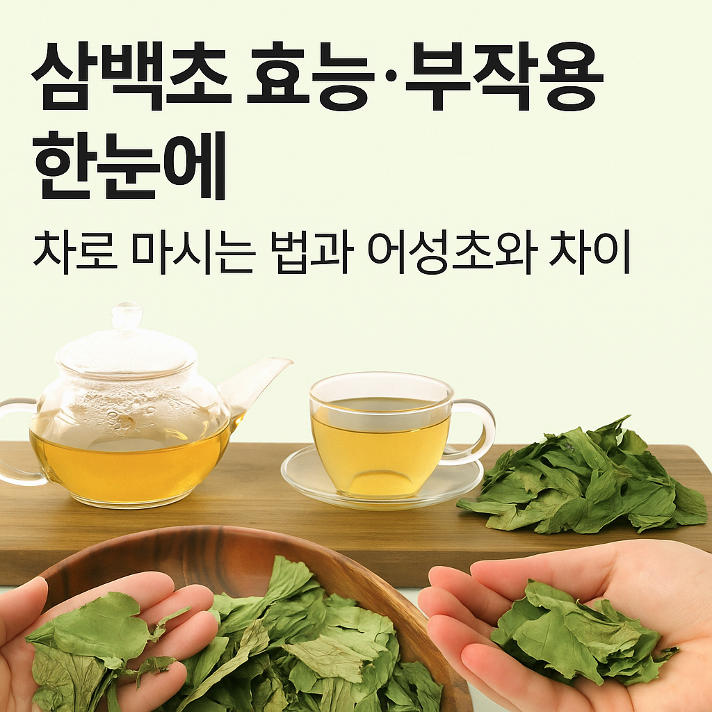 삼백초 효능·부작용 한눈에: 차로 마시는 법과 어성초와 차이