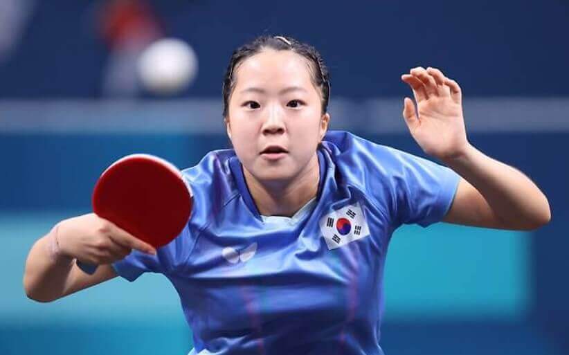 신유빈 경기 모습