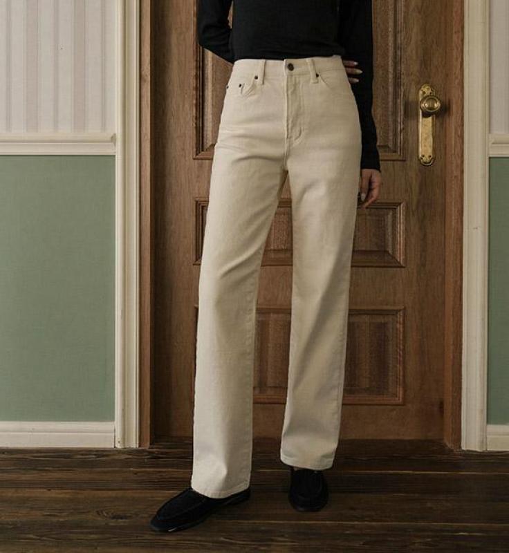 저스트원 JUSTBETTER 치즈스판 피치기모 일자팬츠 OA0638