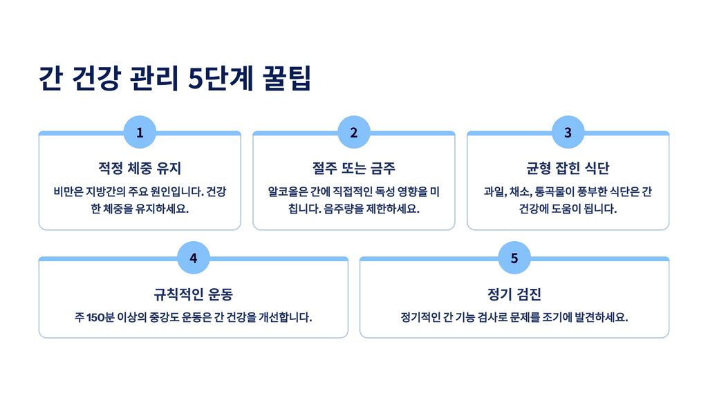 간 건강 관리 5단계 꿀팁