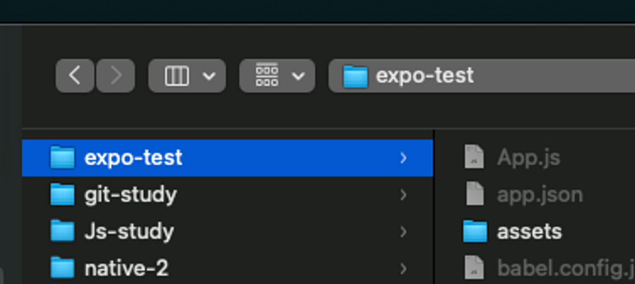 비주얼 스튜디오에서 npx expo start 실행 화면 (우측)
