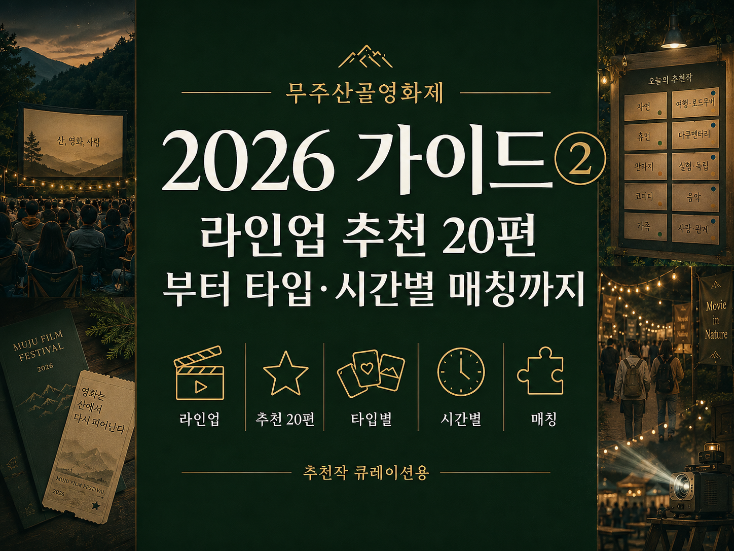 무주산골영화제 2026 가이드 ② — 라인업 추천 20편 부터 타입·시간별 매칭까지