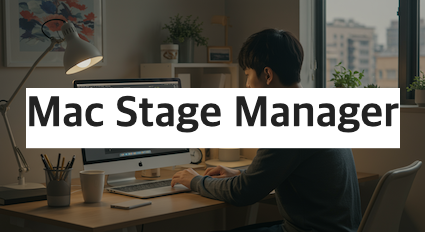Mac Stage Manager로 데스트탑을 정리하고 있는 모습